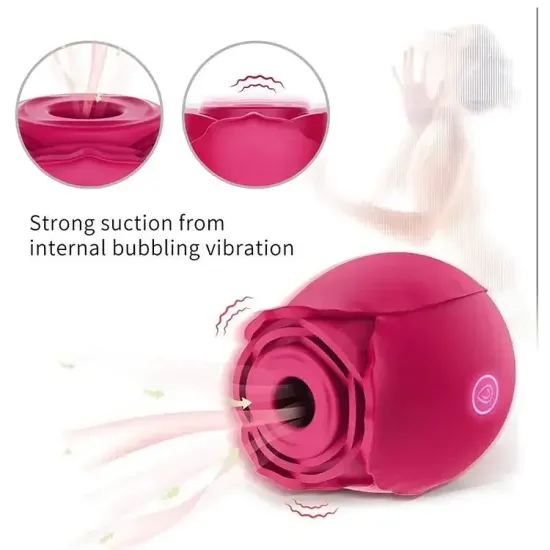 Pearlsvibe Rose Sucking Vibrator Sex Toys For Women Blue