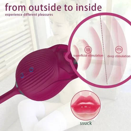 Pearlsvibe Rose Toy For Women Sucking Vibrating Sex Toy Vibrator Clitoris Stimulator