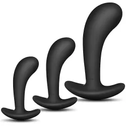 Silicone Anal Plugs Training Set with Flared Base Prostate Sex Toys