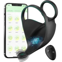 Phone APP Remote Control Cock Ring Vibrator Male Masturbator Vibration Penis Massager