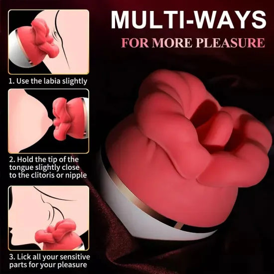 Pearlsvibe Tongue Sucking Large-mouth Female Masturbator Massager Rechargeable Vibrator