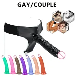 Strap On Lesbian，style Wearing Leather Pants, Color False Penis, Masturbation Device, Fun Pulling Pants