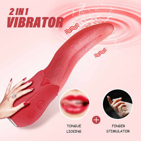 Pearlsvibe Upgraded Rose - 20 Frequency Tongue Licking Vibrator