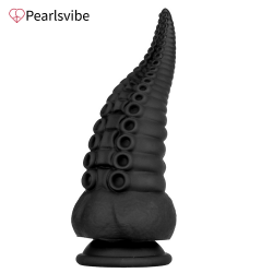 Pearlsvibe Silicone Tentacle Dildos for Anal Sex Toys Prostate Massage Buttplug Monster Penis for Women Black