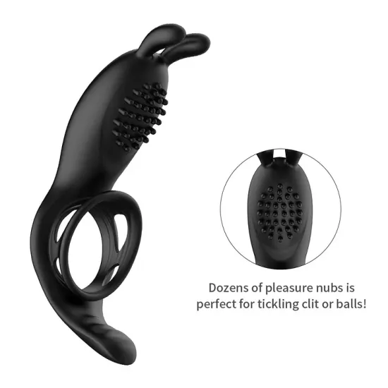 9 Frequency Vibrating Rabbit Ear Cock Ring