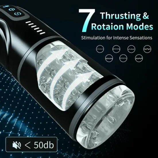 Ultra-Technical Hands-free 7 Telescopic Rotation Modes Male Masturbator Cup