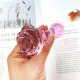Glass Dildo Pink Rose Flower Butt Plug