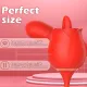 Pearlsvibe Rose Tongue Licking Rose Toy With Thrusting Dildo