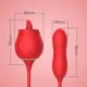 Pearlsvibe Rose Tongue Licking Rose Toy With Thrusting Dildo