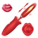 Rose Kiss Lip Tongue Suction Vibrator With Thrusting Dildo Vibrator