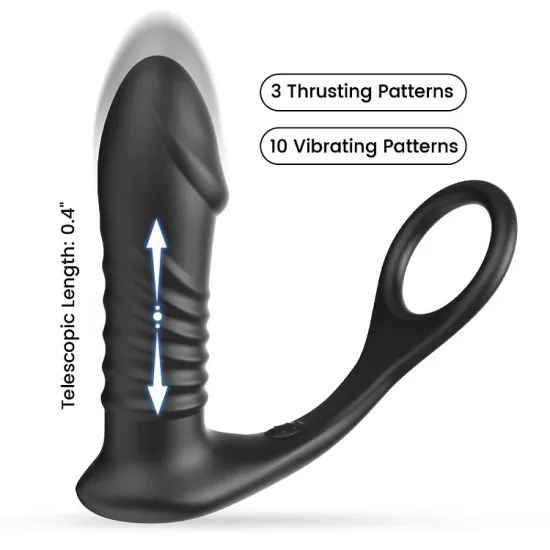 10 Vibrating Cock Ring Anal Vibrator with Remote Control