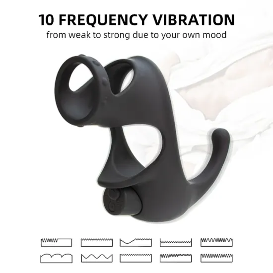 Pearlsvibe Double Cock Rings Delay Ejaculation Vibrating Erection Ring