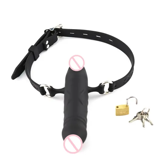 Bdsm Silicone Double-ended Dildo Mouth Gag Alternative Sex Toy For Adults