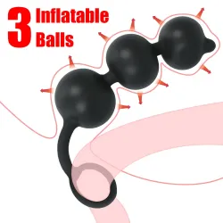 Pearlsvibe Inflatable 3 Balls Beads Anus Vagina Expander Prostate Massager