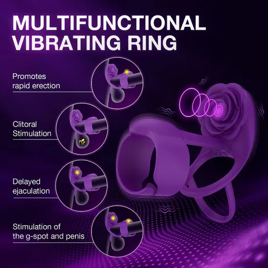 Aphrodite Vibration Penis Ring & Clit Stimulator Rose Toy For Couples