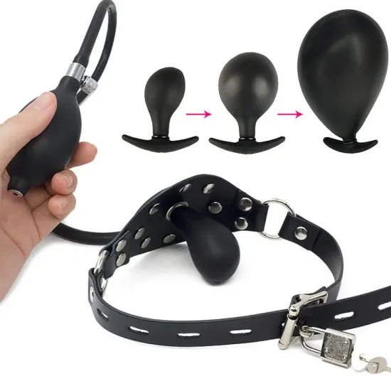 Bdsm Inflatable Silicone Mouth Ball Gag Alternative Oral Sex Toy For Couples