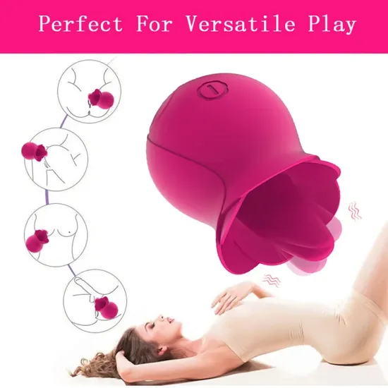 Pearlsvibe Rose Tongue Licking Clitoris Vibrator Vagina Intimate Nipple Oral  Stimulation For Women
