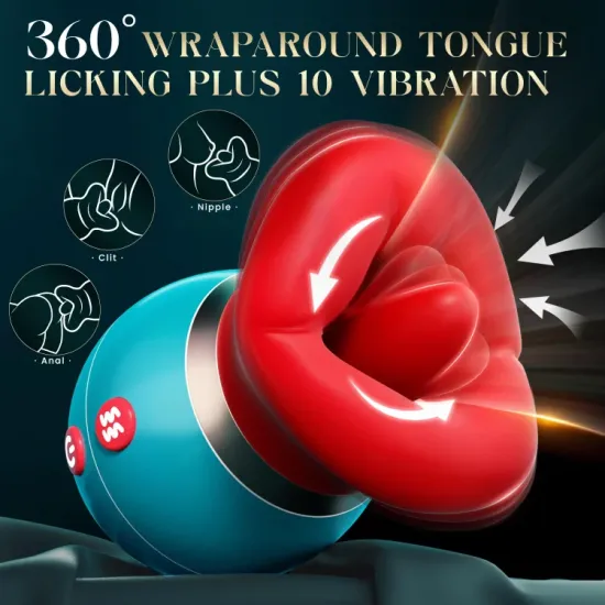 3in1 App Remote Control Big Mouth Vibrator With 360° Tongue Licking & Sucking & Vibrating