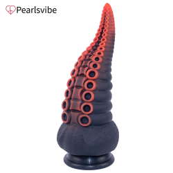 Pearlsvibe Silicone Tentacle Dildos for Anal Sex Toys Prostate Massage Buttplug Monster Penis for Women Mixed Red And Black