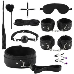 Pearlsvibe Sm Adult Sex Goods Leather Plush 10-piece Suit Handcuffs Alternative Binding Couples