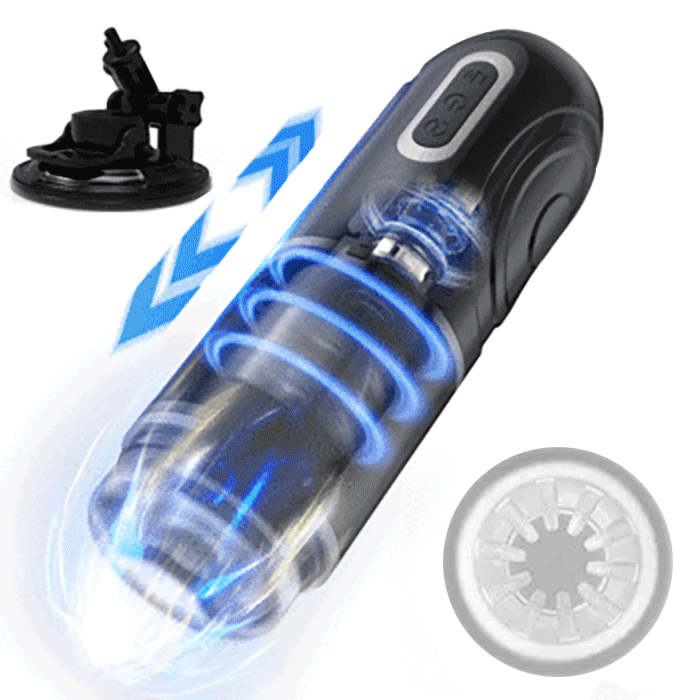 Pearlsvibe - PowerKing Ultra-Technical Hands-free 7 Telescopic Rotation Modes Male Masturbator Cup