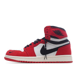 Air Jordan 1 Switch AJ1 Joe 1 wine red zipper high-top cultural basketball shoes CW6576-700