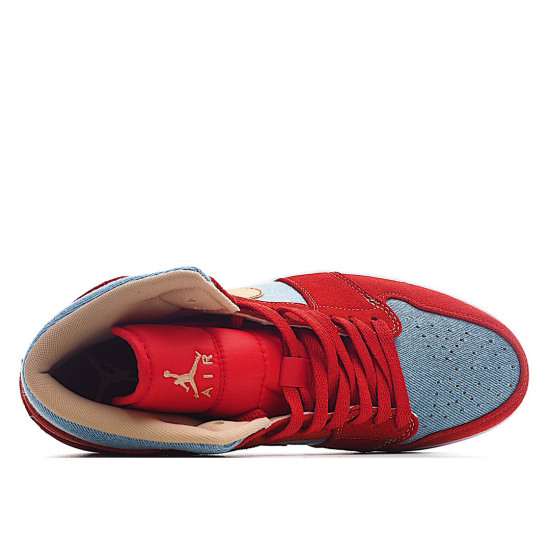 Air Jordan 1 Mid 'Denim Red'