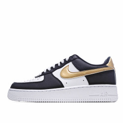 Nike Air Force 1 Low Low Top Black And White Gold