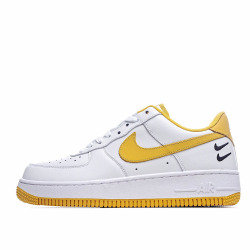 Nike Air Force 1 Low Low Top White and Yellow Double Hook