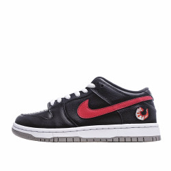 Nike Dunk Low Premium Black and Red Low Top Sneakers