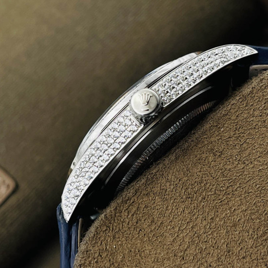 Rolex crocodile strap watch Diameter: 40 mm