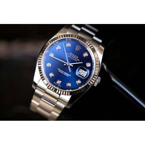 Rolex Datejust 116234 blue plate inlaid with 10 diamonds Watch