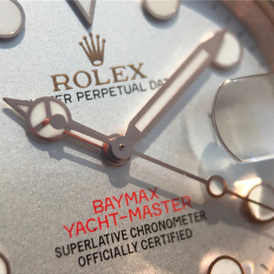 YACHT MASTER 1 BAYMAX ROSE GOLD MIX WHITE RUBBER STRAP 40MM 116655-Oysterflex Bracelet white
