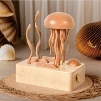 Enchanting Jellyfish (Wooden Mechanical Octave Music Box)