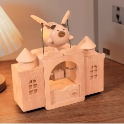 Castle Flying Pig/Rechargeable Healing Ornament with Music Box