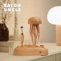 Creative and Dynamic Wooden Mechanical Jellyfish Desktop Ornament - A Festive Gift Wood Craft