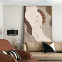 Wabi-sabi style abstract decorative painting, high-end gray entrance hall hanging painting, living room floor painting