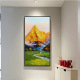 Nordic Wall Painting Entrance Hand-painted Golden Mountain Oil Painting Modern Minimalist Home Corridor Decorative Painting Aisle Hanging Painting Light Luxury