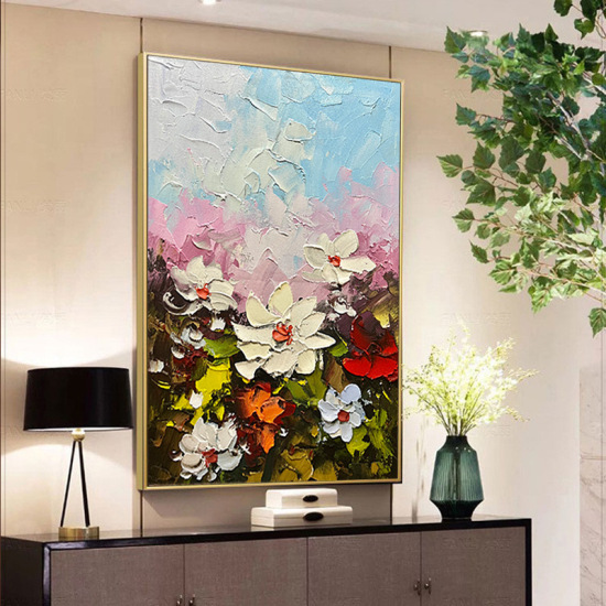 Living Room Large Decorative Painting Hand-painted Special Price Foyer Hanging Painting Modern Minimalist Style