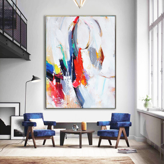 Luxury Oversized Decorative Paintings for Living Room, Affordable Hand-painted Floor Paintings, Special Offer for Modern Minimalist Hallway Wall Art