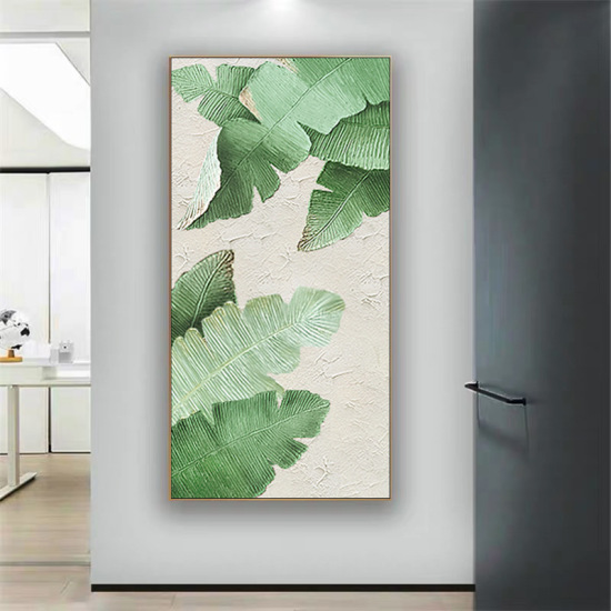 Scandinavian hand-painted oil painting for foyer and hallway decor, ideal for living room sofa background wall.