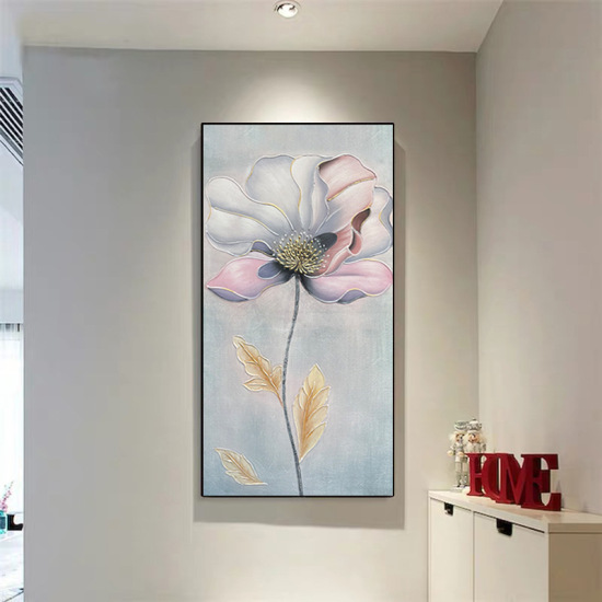 Foyer Seascape: Modern Abstract Hand-Painted Oil Painting, Atmospheric Corridor Wall Art