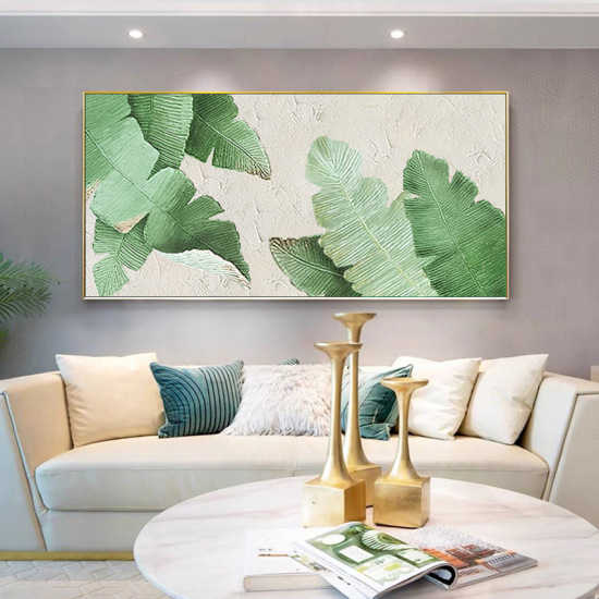 Scandinavian hand-painted oil painting for foyer and hallway decor, ideal for living room sofa background wall.