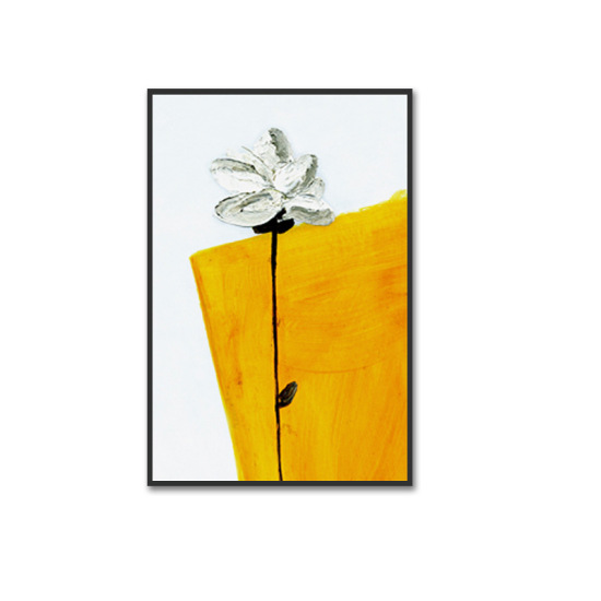 Abstract Decor Painting: Living Room Sofa Backdrop Hand-Painted Hanging Art, Modern Minimalist Floral 3D Wall Art