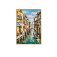 Venetian Waterfront Hand-Painted Decorative Oil Painting: A Luxurious Addition for Living Room Sofa Background Wall or Hallway.