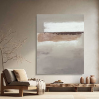 Pure hand-painted oil painting wabi-sabi cream style high-end abstract decorative painting living room hanging painting restaurant entrance hall abstract painting wall