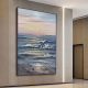 Corridor Hanging Painting: Contemporary Hand-painted Oil Artwork, Hotel Foyer Seascape Decor, Modern Vertical Passage Mural