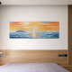 Blue modern minimalist art bedroom decoration painting banner B&B hotel hotel room bedside painting