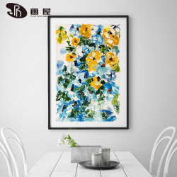Entryway Nordic Decor Painting: Bedroom Wall Art Handcrafted Floral Oil Painting