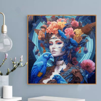 Pure hand-painted oil painting of beautiful girl, beautiful character, living room entrance hall, hand-made modern simple hanging painting, original personalized painting